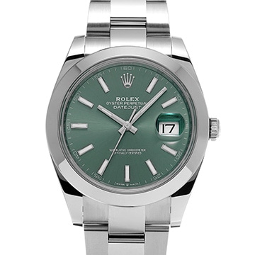 ロレックス デイトジャスト 41 126300 ミントグリーン メンズ 時計 【中古】【wristwatch】
