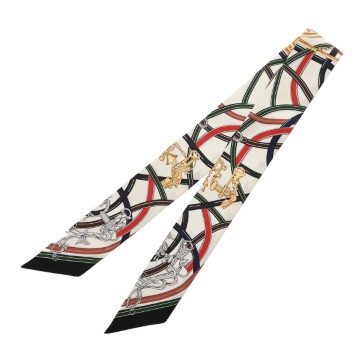 エルメス ツイリー HARNAIS LEGENDAIRE ホワイト/マルチカラー 064299S シルク レディース 【新品】【other】
