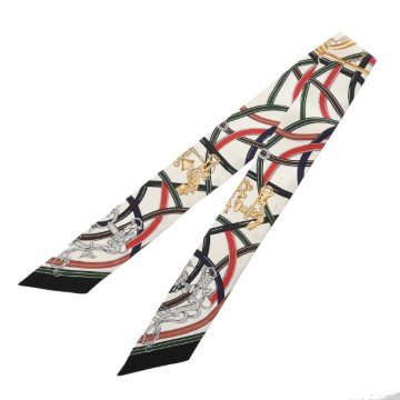 エルメス ツイリー HARNAIS LEGENDAIRE ホワイト/マルチカラー 064299S シルク レディース 【未使用】【other】