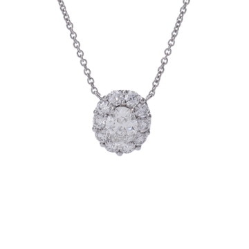 グラフ アイコン オーバル ネックレス 0.61ct シルバー RGP707 K18ホワイトゴールド WG レディース ジュエリー 【中古】【jewelry】