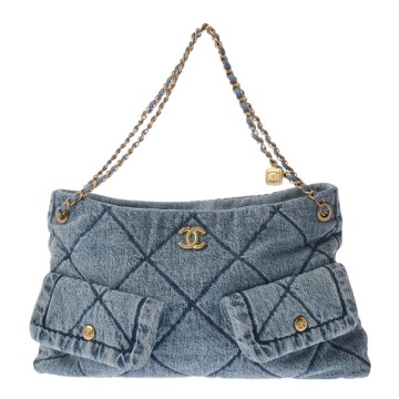 シャネル マトラッセ チェーンショルダー ブルー AS5740 デニム レディース バッグ 【未使用】【bag】