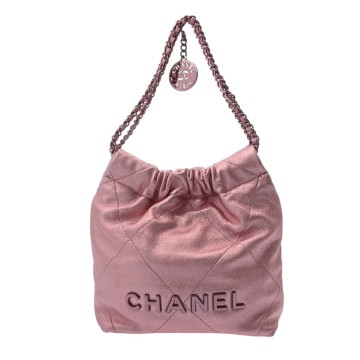 シャネル シャネル 22 ハンドバッグ メタリックピンク AS3980 カーフスキン レディース バッグ 【中古】【bag】