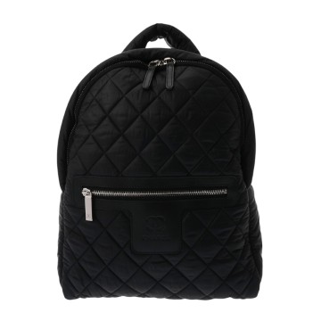 シャネル マトラッセ バックパック コココクーン ブラック A92559 ナイロン レディース バッグ 【中古】【bag】