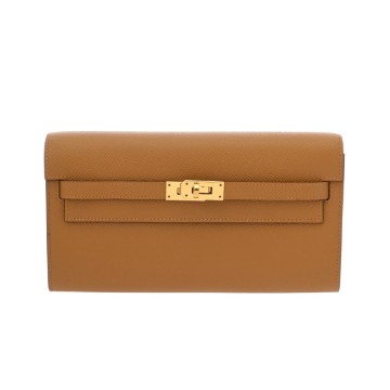 エルメス ケリーウォレットロングトゥーゴー セサミ ヴォーエプソン レディース 財布 【中古】【purse】