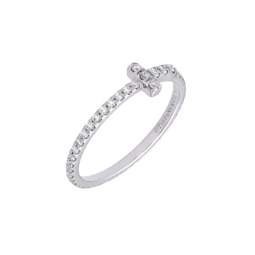 ティファニー Tワイヤーバンド リング　#9 シルバー K18ホワイトゴールド WG レディース ジュエリー 【中古】【jewelry】