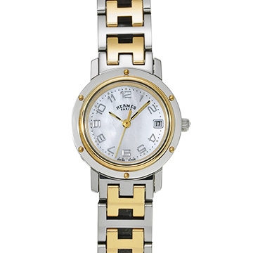 エルメス クリッパー ナクレ CL4.220.212/3797 ホワイトシェル レディース 時計 【中古】【wristwatch】