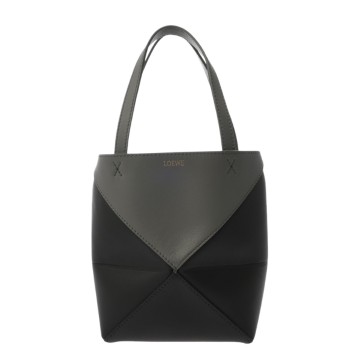 ロエベ 2WAY パズルフォルドトート ミニ グレー A657V25X01 シャイニーカーフ レディース バッグ 【中古】【bag】