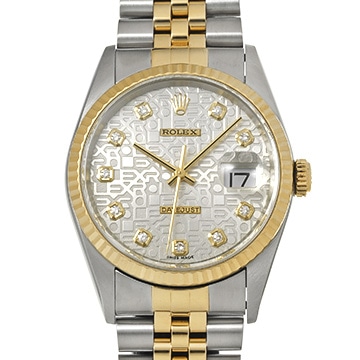 ロレックス デイトジャスト 16233G シルバーコンピュータ/ダイヤモンド メンズ 時計 【中古】【wristwatch】