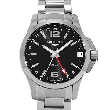 ロンジン コンクエスト L3.687.4.56.6 ブラック メンズ 時計 【中古】【wristwatch】
