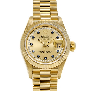 ロレックス デイトジャスト 69178LS シャンパン/ダイヤモンド/サファイア レディース 時計 【中古】【wristwatch】