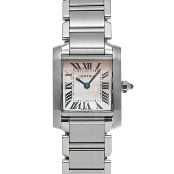 カルティエ タンクフランセーズ SM　 W51028Q3 ピンクシェル レディース 時計 【中古】【wristwatch】