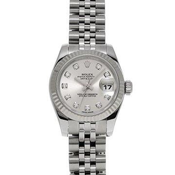 ロレックス デイトジャスト 179174G シルバー/ダイヤモンド レディース 時計 【中古】【wristwatch】