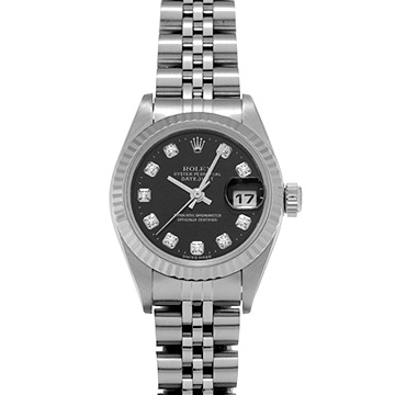 ロレックス デイトジャスト 79174G ブラック/ダイヤモンド レディース 時計 【中古】【wristwatch】