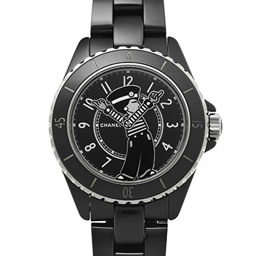シャネル マドモアゼル J12 ラ パウザ限定 H7609 ブラックラッカー メンズ 時計 【中古】【wristwatch】