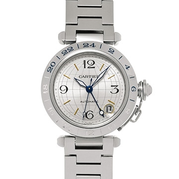 カルティエ パシャC メリディアン GMT W31029M7 シルバー ユニセックス 時計 【中古】【wristwatch】