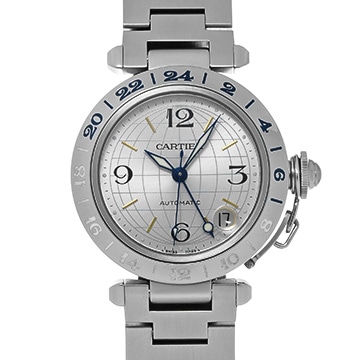 カルティエ パシャ C メリディアン GMT W31078M7 シルバー ユニセックス 時計 【中古】【wristwatch】