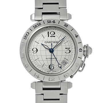 カルティエ パシャ C メリディアン GMT W31078M7 シルバー ユニセックス 時計 【中古】【wristwatch】