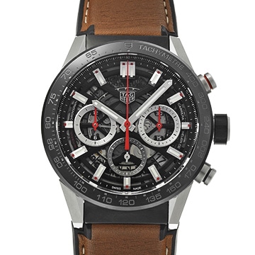 タグ ホイヤー カレラ キャリバーホイヤー02 クロノグラフ CBG2010.FT6144 ブラック メンズ 時計 【中古】【wristwatch】