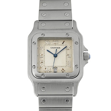 カルティエ サントス ガルベ LM W20025D6 アイボリー メンズ 時計 【中古】【wristwatch】