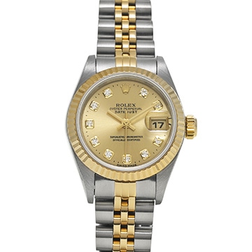 ロレックス デイトジャスト 69173G シャンパン/ダイヤモンド レディース 時計 【中古】【wristwatch】