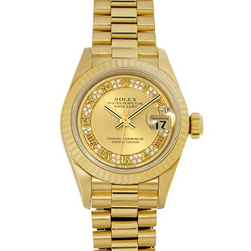 ロレックス デイトジャスト 69178MR シャンパン/ダイヤモンド レディース 時計 【中古】【wristwatch】