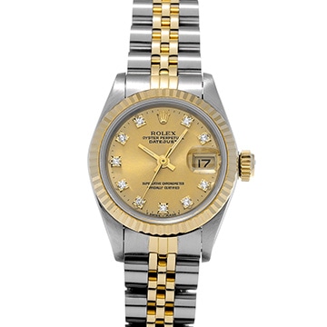 ロレックス デイトジャスト 69173G シャンパン/ダイヤモンド レディース 時計 【中古】【wristwatch】