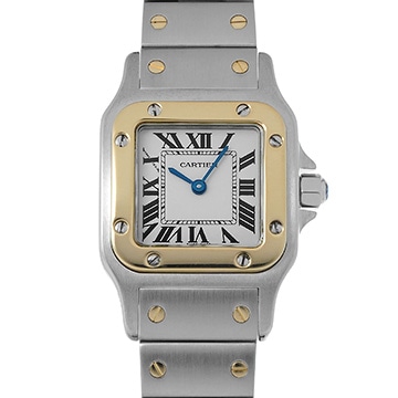 カルティエ サントス ガルベ SM W20012C4 アイボリー レディース 時計 【中古】【wristwatch】