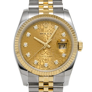 ロレックス デイトジャスト 116233G シャンパンコンピュータ/ダイヤモンド メンズ 時計 【中古】【wristwatch】
