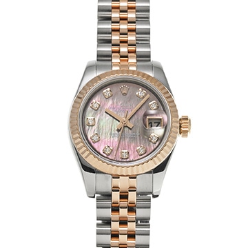 ロレックス デイトジャスト 179171NG ブラックシェル/ダイヤモンド レディース 時計 【中古】【wristwatch】