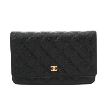 シャネル マトラッセ クラシック チェーンウォレット ブラック AP4241 キャビアスキン レディース バッグ 【中古】【bag】