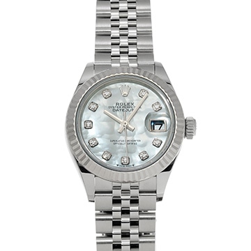 ロレックス レディ デイトジャスト 28 279174NG ホワイトシェル/ダイヤモンド レディース 時計 【中古】【wristwatch】