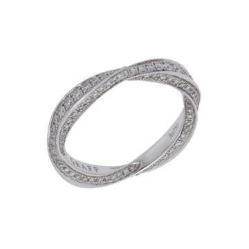 グラフ スパイラル パヴェ バンドリング シルバー RGR558 K18ホワイトゴールド WG レディース ジュエリー 【中古】【jewelry】