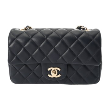シャネル マトラッセ チェーンショルダー ネイビー A69900 カーフレザー レディース バッグ 【中古】【bag】