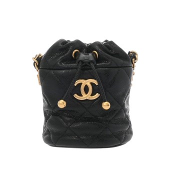 シャネル マトラッセ チェーンポーチ ブラック ソフトキャビアスキン レディース バッグ 【中古】【bag】