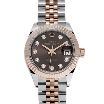 ロレックス レディ デイトジャスト 279171G チョコレートブラウン/ダイヤモンド レディース 時計 【新品】【wristwatch】