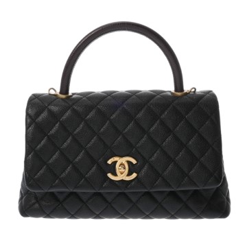 シャネル マトラッセ ココハンドル S 2WAY ブラック A92991 キャビアスキン レディース バッグ 【中古】【bag】