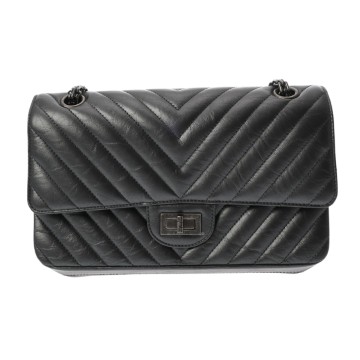 シャネル 2.55 2.55 ハンドバッグ メタリックグレー A37586 エイジドカーフスキン レディース バッグ 【中古】【bag】