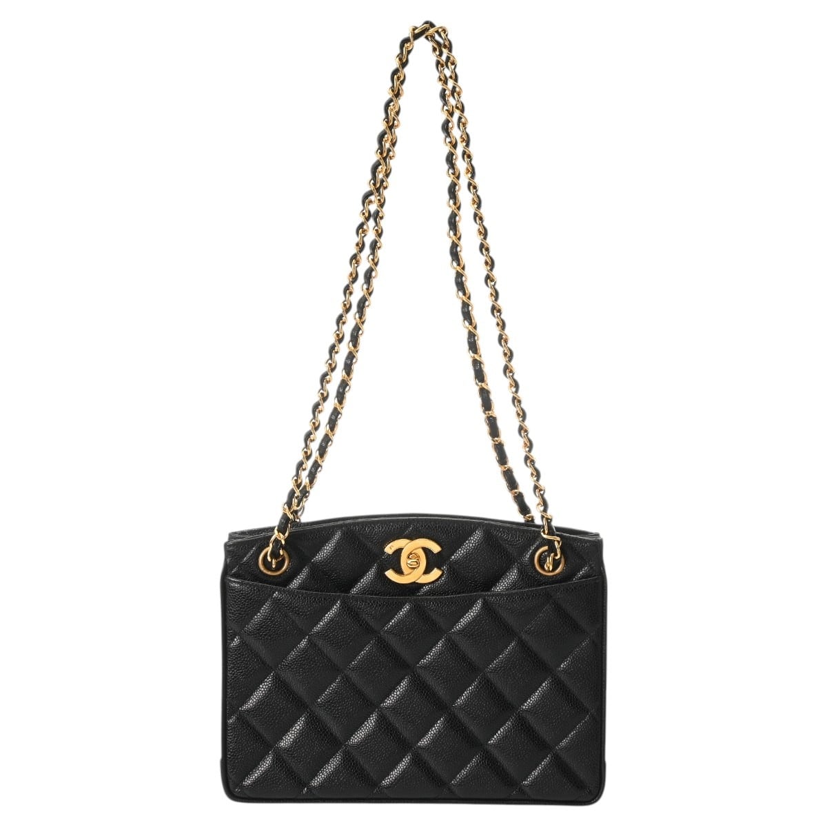 シャネル マトラッセ チェーントート ブラック キャビアスキン レディース バッグ 【中古】【bag】