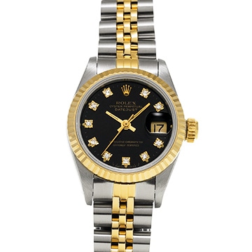 ロレックス デイトジャスト 69173G ブラック/ダイヤモンド レディース 時計 【中古】【wristwatch】