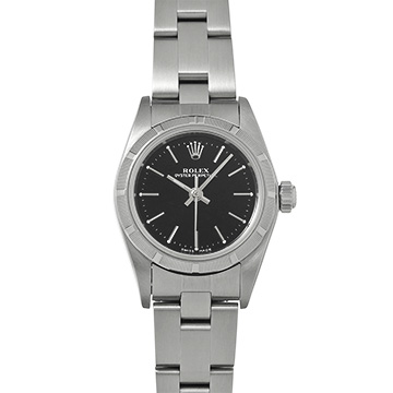 ロレックス オイスターパーペチュアル 76030 ブラック レディース 時計 【中古】【wristwatch】