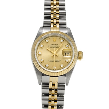 ロレックス デイトジャスト 69173G シャンパン/ダイヤモンド レディース 時計 【中古】【wristwatch】