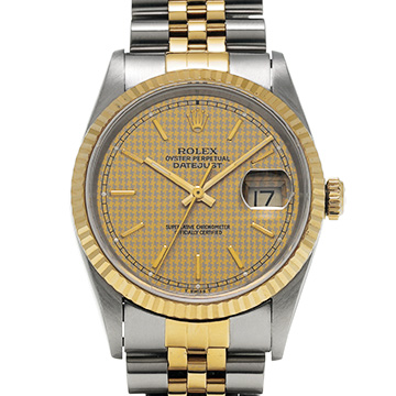 ロレックス デイトジャスト 16233 シャンパンハウンズトゥース メンズ 時計 【中古】【wristwatch】