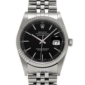 ロレックス デイトジャスト 36 16234 ブラック メンズ 時計 【中古】【wristwatch】