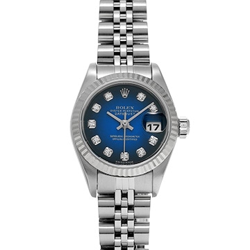 ロレックス デイトジャスト 79174G ブルー・グラデーション/ダイヤモンド レディース 時計 【中古】【wristwatch】