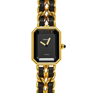 シャネル プルミエール L H0001 ブラック レディース 時計 【中古】【wristwatch】