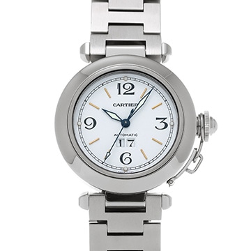 カルティエ パシャC ビッグデイト W31044M7 ホワイト ユニセックス 時計 【中古】【wristwatch】