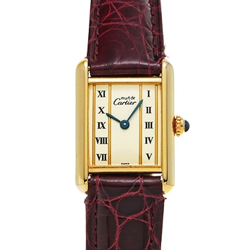カルティエ マストタンク ヴェルメイユ SM 5057001 アイボリー レディース 時計 【中古】【wristwatch】