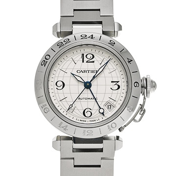 カルティエ パシャ C メリディアン GMT W31078M7 シルバー ユニセックス 時計 【中古】【wristwatch】