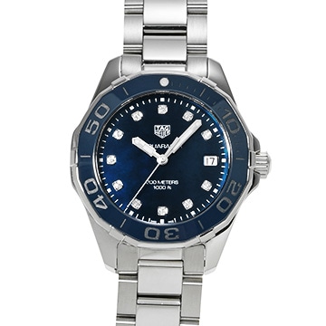 タグ ホイヤー アクアレーサー クォーツ WAY131L.BA0748 ブルーシェル/ダイヤモンド ユニセックス 時計 【中古】【wristwatch】
