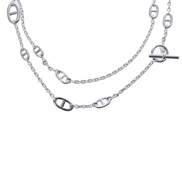 エルメス シェーヌダンクル ファランドール ロングネックレス 160 シルバー シルバー925 レディース ジュエリー 【中古】【jewelry】